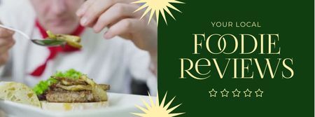 Template di design Food Reviews Ad Facebook Video cover