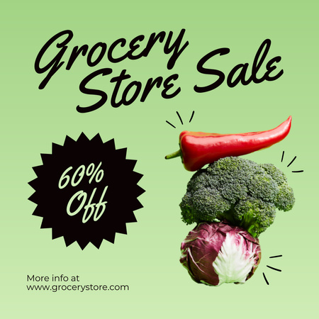 Vegetables In Green Sale Offer Instagram tervezősablon