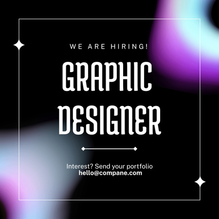 Designvorlage Graphic Designer Vacancy Ad für Instagram AD