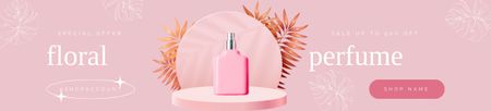 Ontwerpsjabloon van Ebay Store Billboard van Geurige bloemige parfumverkoopaanbieding