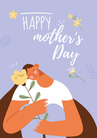 Plantilla de diseño de Mother's Day Greeting from Loving Daughter Postcard A5 Vertical 