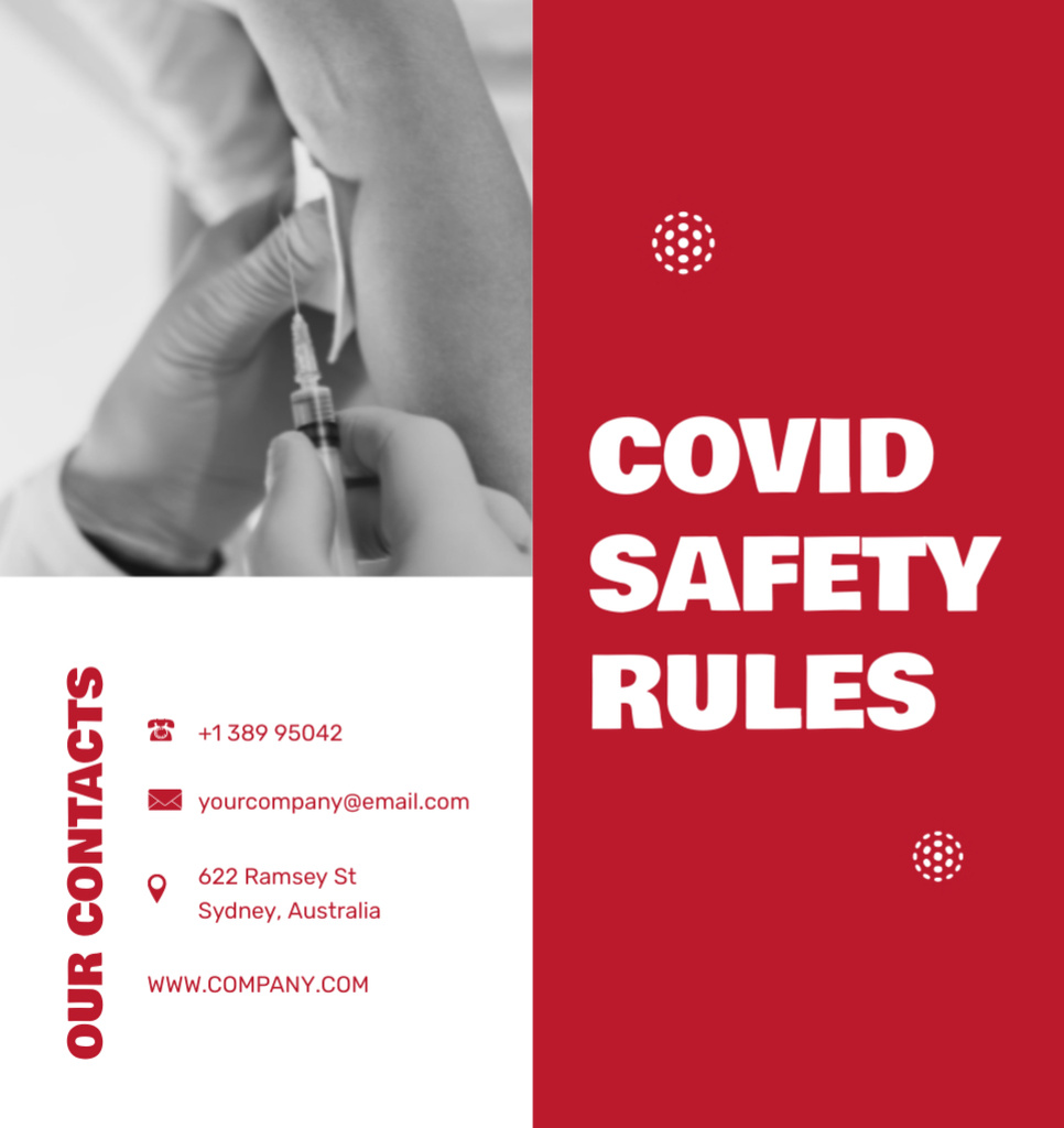 Template di design List of Safety Rules During Corona Virus Brochure Din Large Bi-fold