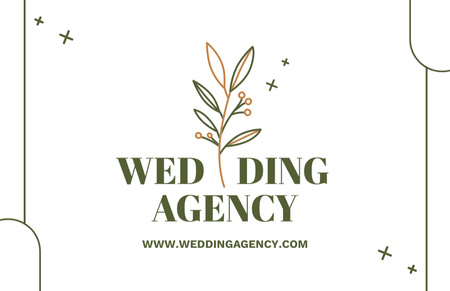Platilla de diseño Wedding Agency Services with Green Branch Business Card 85x55mm