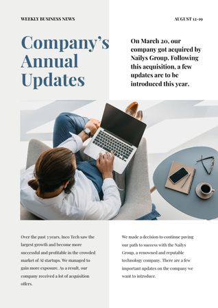 Company Annual Updates Newsletter tervezősablon