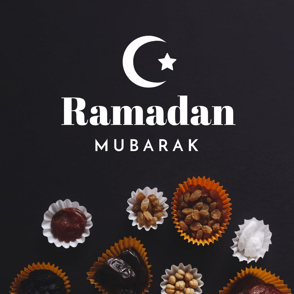 Designvorlage Cafe Promotion with Ramadan Sweets And Congratulations für Instagram