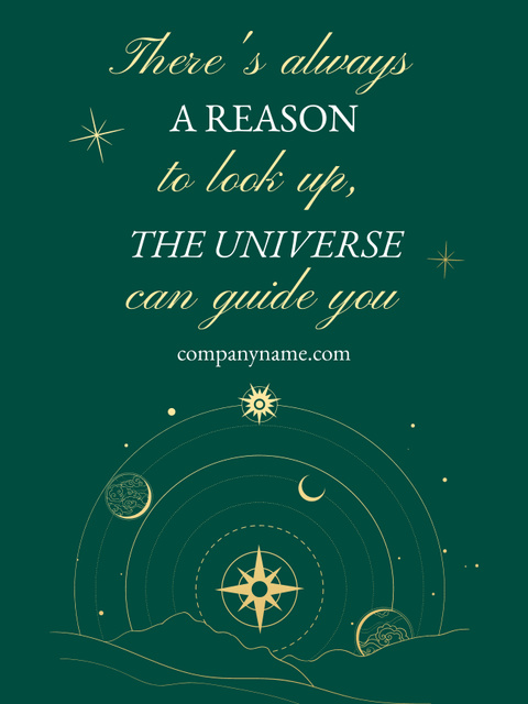 Inspirational Phrase about Universe Poster US Tasarım Şablonu