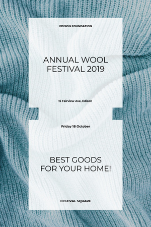 Knitting Festival Wool Yarn Skeins Invitation 6x9in Design Template