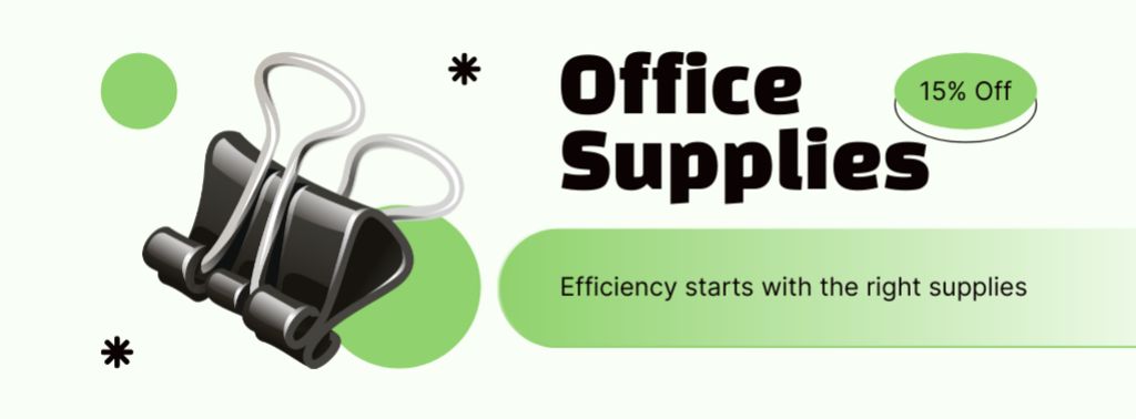 Office Supplies Offer from Stationery Shop Facebook cover Design Template