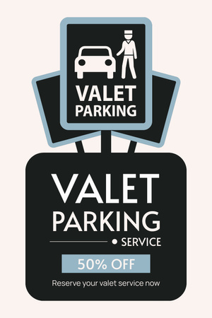 Plantilla de diseño de Servicios de valet parking con descuento y cartel Pinterest 