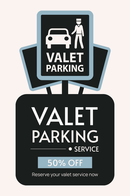 Valet Parking Services with Discount and Sign Pinterest Modelo de Design