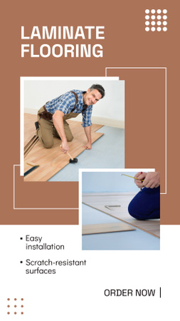 Professional Laminate Flooring Installation Service Offer Instagram Video Story – шаблон для дизайна