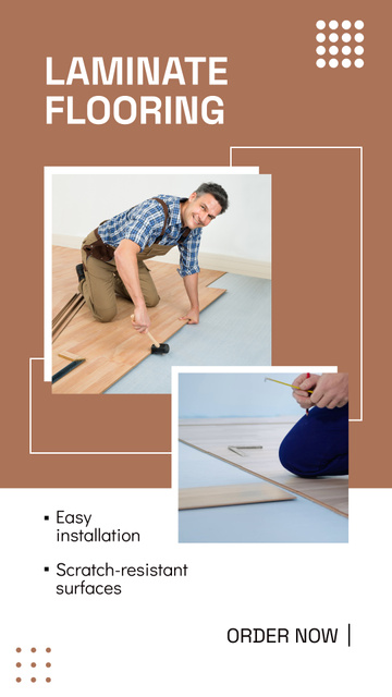 Designvorlage Professional Laminate Flooring Installation Service Offer für Instagram Video Story
