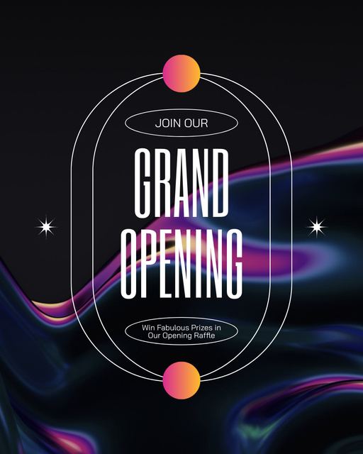 Designvorlage Grand Opening With Fabulous Prizes And Raffle für Instagram Post Vertical