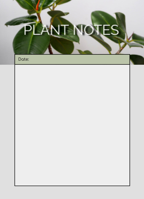 Designvorlage Plants Cultivation Notes And Organizer für Notepad 4x5.5in