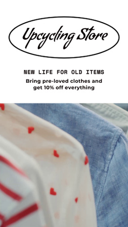 Shirts In Upcycling Store With Sale Offer TikTok Video Design Template