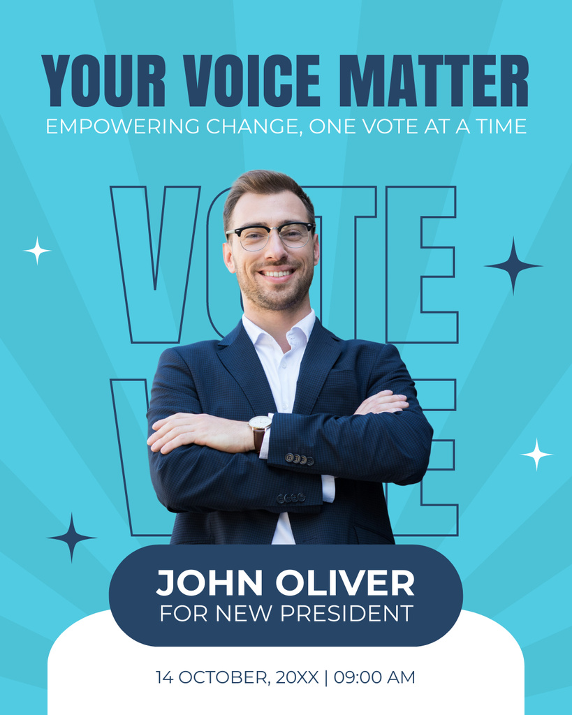 Designvorlage Every Voice Matters in Voting für Instagram Post Vertical