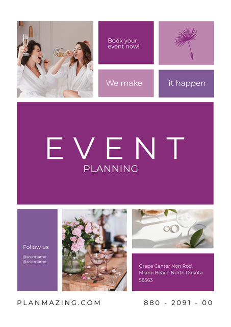 Ontwerpsjabloon van Poster A3 van Event Planning Services Offer