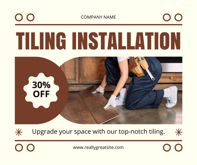 Template di design Tiling Installation with Discount Facebook