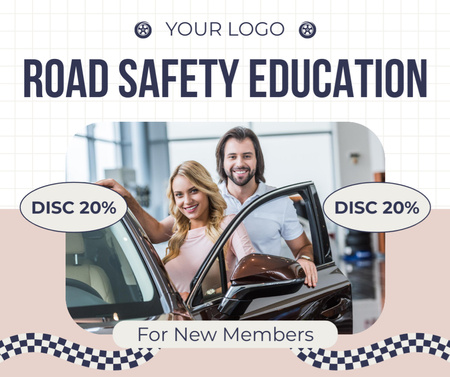 Practical Road Safety Education With Discounts For Members Facebook Design Template