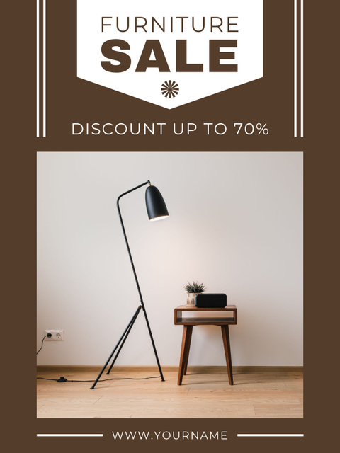Furniture Sale Offer with Discount Poster US Design Template