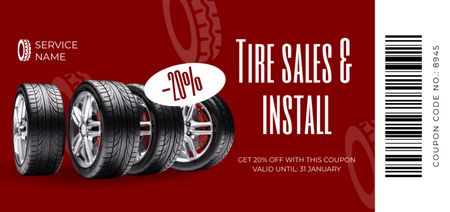 Offer of Tires Sale Coupon Din Large Design Template