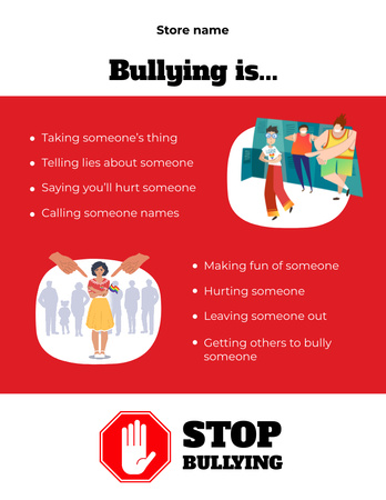 Designvorlage Motivation of Stop Bullying für Poster 8.5x11in