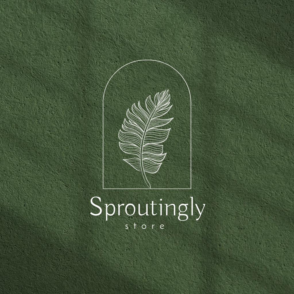 Plants Store Offer with Leaf Illustration Logo – шаблон для дизайну