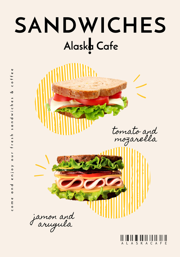 Fast Food Offer with Sandwiches Poster 28x40in Design Template