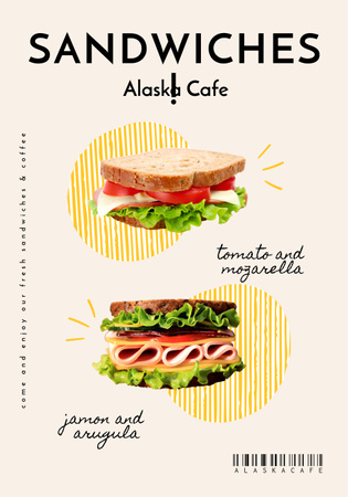 Plantilla de diseño de Fast Food Offer with Sandwiches Poster 28x40in 