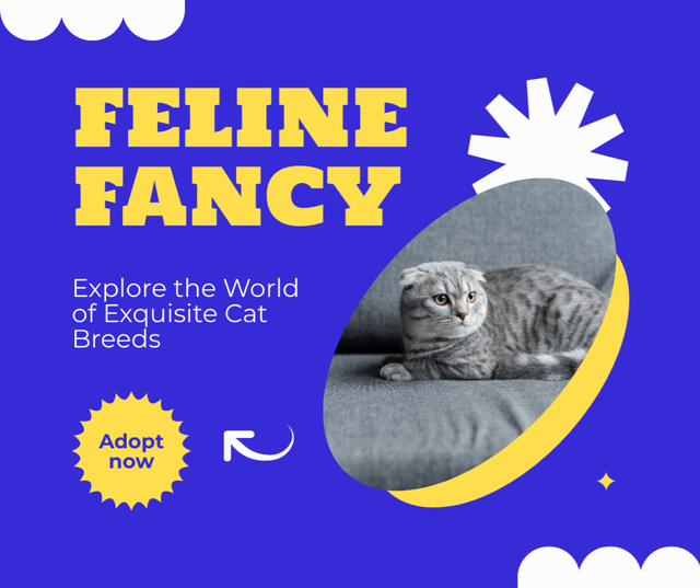 Ad of Exclusive Cat Breeds for Adoption Facebook Šablona návrhu