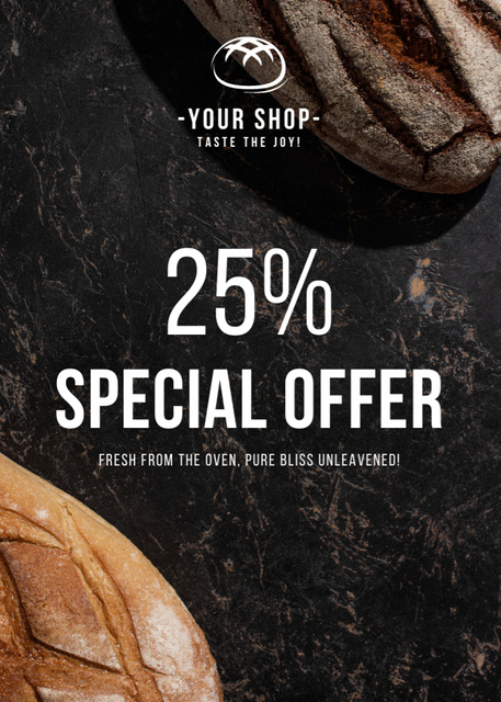 Fresh Bread Discount from Bakery Flayer Design Template