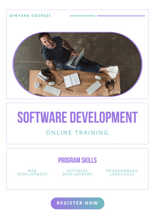 Platilla de diseño Online Training of Software Development Poster