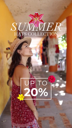 Various Styles Hats Collection With Discount Offer TikTok Video Design Template