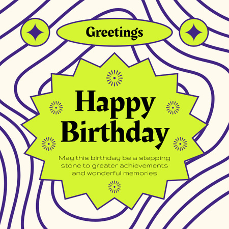 Template di design Auguri di compleanno verde acido LinkedIn post