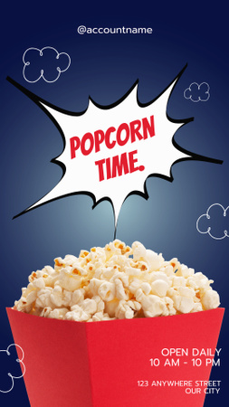 Ontwerpsjabloon van Instagram Story van Aanbieding Lekkere Popcorn