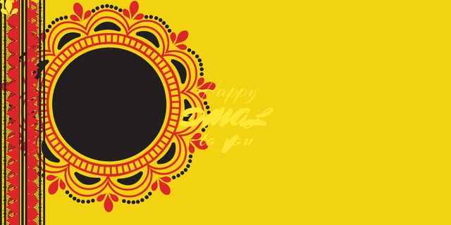Happy Diwali celebration with Ornament Image tervezősablon