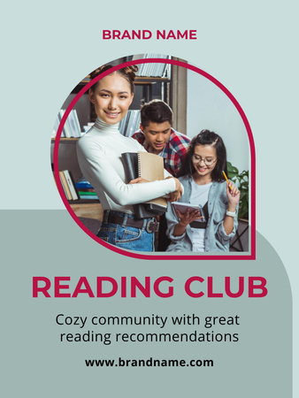 Invitation to Reading Club Poster US Design Template