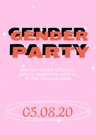 Gender Party Bright Announcement Invitation – шаблон для дизайну