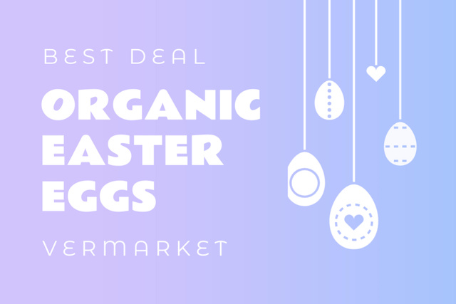 Organic Easter Eggs Label Šablona návrhu