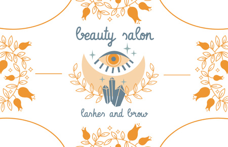 Brows and Lashes Beauty Salon Business Card 85x55mm Design Template