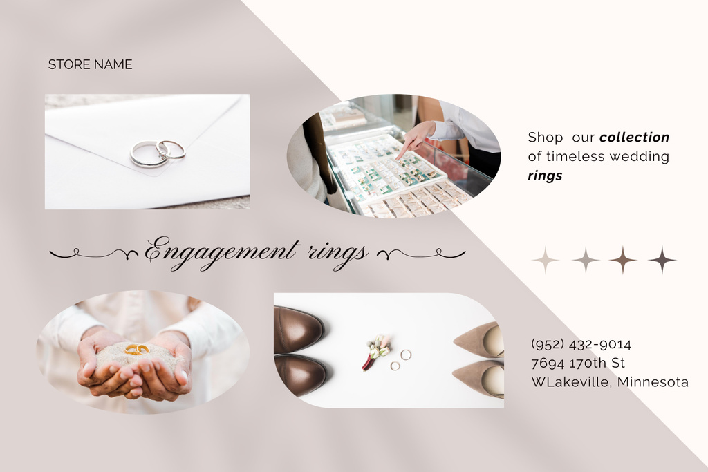 Engagement Rings Shop Mood Board Πρότυπο σχεδίασης