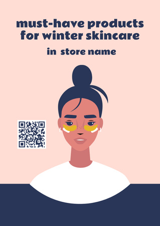 Winter Skincare Ad Poster A3 Design Template