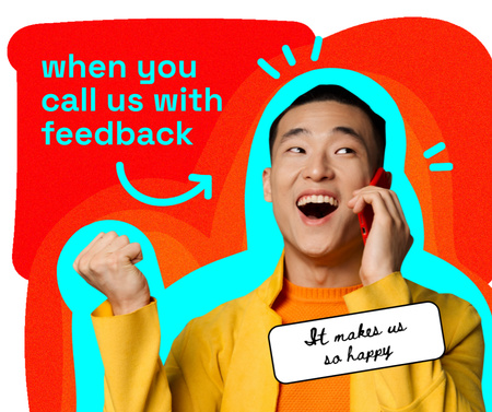 Manager is amused by Feedback Facebook Design Template