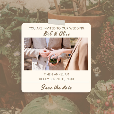 yeni evlilerle düğün planlama hizmetleri Instagram Tasarım Şablonu
