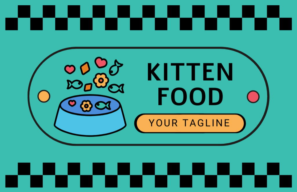 Pet Food for Kittens Business Card 85x55mm Πρότυπο σχεδίασης