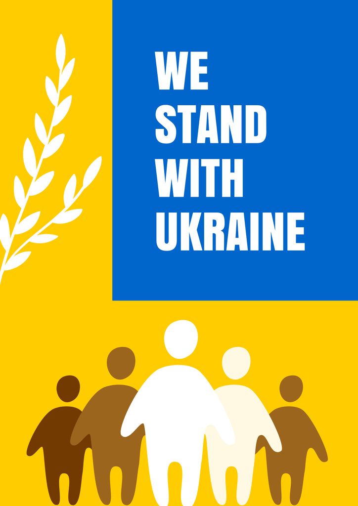Template di design Poster Stand with Ukraine Poster