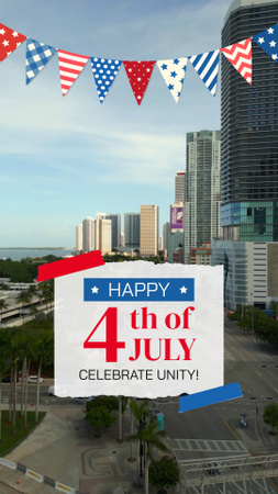 Parabéns pelo Dia da Independência com Vista de Megapolis TikTok Video Modelo de Design