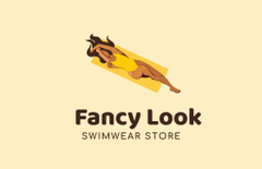 Swimwear Shop with Attractive Woman in Swimsuit