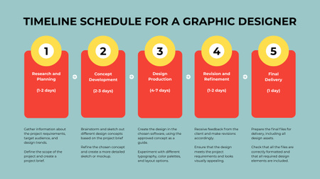 Plantilla de diseño de Horario para Diseñador Gráfico Timeline 