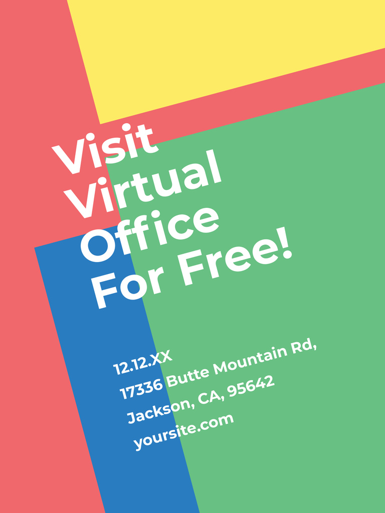 Invitation to Office for Free Poster US Design Template